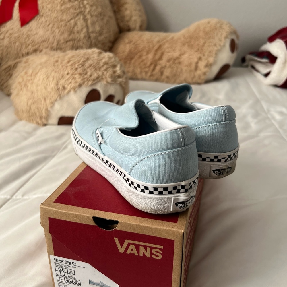 Vans Classic Slip-On in Checkered Blue and White - Picture 2 of 5